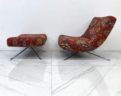 Christian Gottlob Werner Ligne Roset Pop Chair and Ottoman in Vintage Ralph Lauren Ibiza Fabric - 4054507