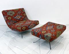 Christian Gottlob Werner Ligne Roset Pop Chair and Ottoman in Vintage Ralph Lauren Ibiza Fabric - 4054509