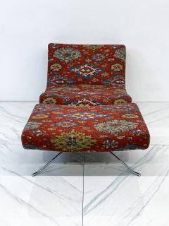 Christian Gottlob Werner Ligne Roset Pop Chair and Ottoman in Vintage Ralph Lauren Ibiza Fabric - 4054510