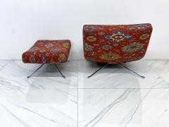 Christian Gottlob Werner Ligne Roset Pop Chair and Ottoman in Vintage Ralph Lauren Ibiza Fabric - 4054513