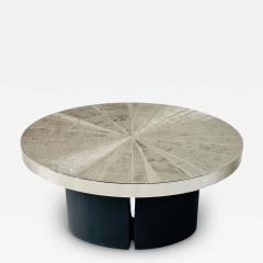 Christian Heckscher Christian Heckscher Etched Nickel Side End Table Signed Belgium 1980 - 4311094