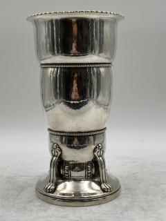 Christian Heise Danish Silver Hand Hammered Vase by C Heise - 3247502