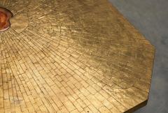 Christian Krekels Christian Krekels Art Coffee Table in Inlaid Brass and Agate Belgium 1989 - 4528478