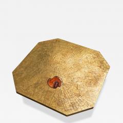 Christian Krekels Christian Krekels Art Coffee Table in Inlaid Brass and Agate Belgium 1989 - 4528757