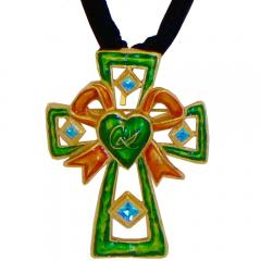 Christian Lacroix Christian LaCroix Gold Plated and Enamel Cross - 4434552