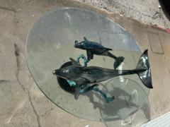 Christian Lassen Signed 15 75 Limited Edition Bronze Dolphins Swimming Table - 4438166