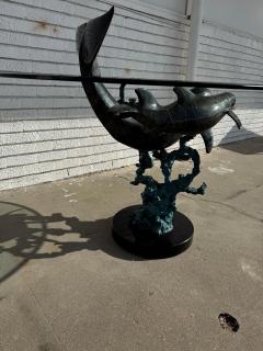 Christian Lassen Signed 15 75 Limited Edition Bronze Dolphins Swimming Table - 4438177