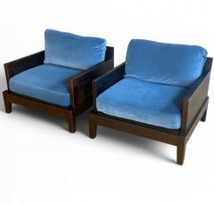 Christian Liaigre Pair of Christian Liaigre Opium Club Chairs in Velvet - 4742495