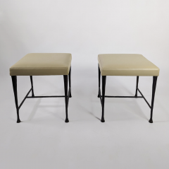 Christian Liaigre Pair of bronze and leather stools SUD by Christian Liaigre 1994 - 3373364