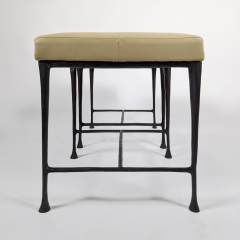 Christian Liaigre Pair of bronze and leather stools SUD by Christian Liaigre 1994 - 3373366