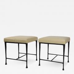 Christian Liaigre Pair of bronze and leather stools SUD by Christian Liaigre 1994 - 3373562