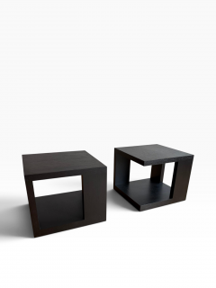 Christian Liaigre Set of 2 Christian Liaigre Pacha Side Tables Ebonized Oak - 4815089