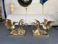 Christian Techoueyres Bronze Pelican and Reed Coffee Table by Christian Techoueyres France 1970s - 2063212