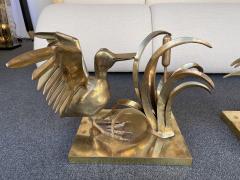 Christian Techoueyres Bronze Pelican and Reed Coffee Table by Christian Techoueyres France 1970s - 2063214