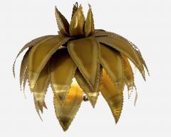 Christian Techoueyres Solid brass Agave pendant light Christian Techoueyres France circa 1970 - 4522350