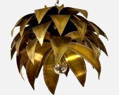 Christian Techoueyres Solid brass Agave pendant light Christian Techoueyres France circa 1970 - 4522352