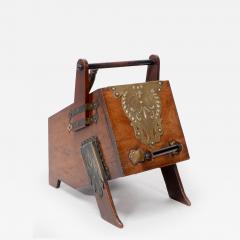 Christopher Dresser Dr C Dresser An Aesthetic Movement Walnut Coal Box with Stylized Brass Panels - 4205677