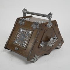Christopher Dresser Dr C Dresser Attri Aesthetic Movement Walnut Coal Scuttle with Stylized Mounts - 4188635