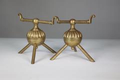 Christopher Dresser Dr C Dresser attributed Benham Froud a Pair of Brass Fire Dogs - 4188643