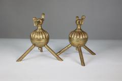 Christopher Dresser Dr C Dresser attributed Benham Froud a Pair of Brass Fire Dogs - 4188644