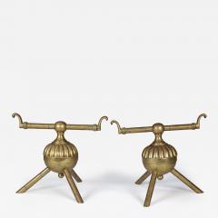 Christopher Dresser Dr C Dresser attributed Benham Froud a Pair of Brass Fire Dogs - 4234540