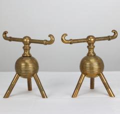 Christopher Dresser Dr Christopher Dresser for Benham Froud A Pair of Brass Fire Dogs - 4187791