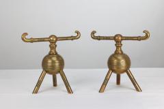 Christopher Dresser Dr Christopher Dresser for Benham Froud A Pair of Brass Fire Dogs - 4187793