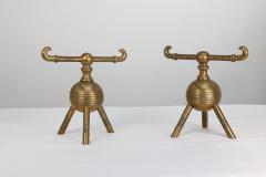 Christopher Dresser Dr Christopher Dresser for Benham Froud A Pair of Brass Fire Dogs - 4187797