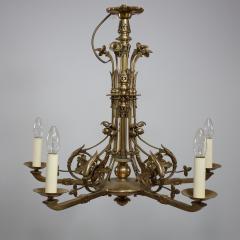 Christopher Dresser Dr Christopher Dresser manner An Aesthetic Movement brass five arm chandelier - 4182862