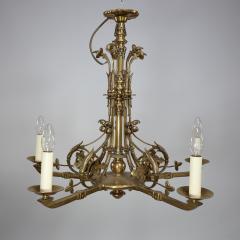Christopher Dresser Dr Christopher Dresser manner An Aesthetic Movement brass five arm chandelier - 4182863