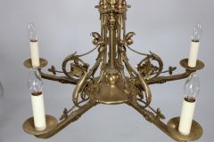 Christopher Dresser Dr Christopher Dresser manner An Aesthetic Movement brass five arm chandelier - 4182864