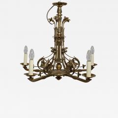 Christopher Dresser Dr Christopher Dresser manner An Aesthetic Movement brass five arm chandelier - 4186692