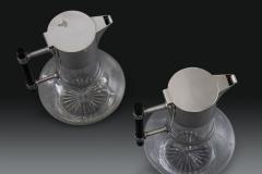 Christopher Dresser Pair of Christopher Dresser Silver Plated Ebony and Glass Wine Decanters 1881 - 2293644