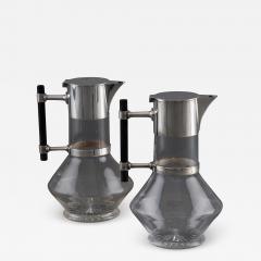 Christopher Dresser Pair of Christopher Dresser Silver Plated Ebony and Glass Wine Decanters 1881 - 2294727