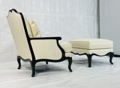 Christopher Guy Christopher Guy French Regency Style Lounge Chair Ottoman in Cream Upholstery - 4366163