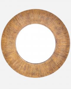 Christopher Guy Large round mirror with pleated decoration by C Guy Indonesia circa 1990 - 4227557