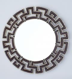 Christopher Guy Round mirror with double Greek key frame Christopher Guy Singapore circa 1990 - 4224040