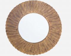 Christopher Guy Round mirror with pleated wooden frame Ed Christopher Guy Singapore circa 2018 - 4362548