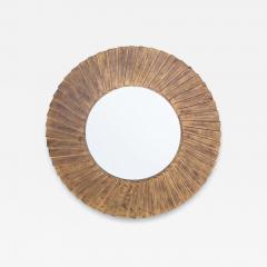 Christopher Guy Round mirror with pleated wooden frame Ed Christopher Guy Singapore circa 2018 - 4362644