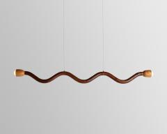 Christopher Miano Squiggle Pendant Light Hand sculpted Walnut Red Oak - 3217582