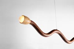 Christopher Miano Squiggle Pendant Light Hand sculpted Walnut Red Oak - 3217583