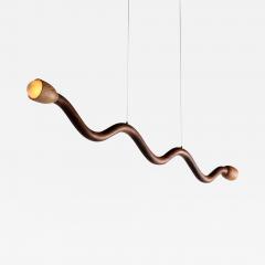 Christopher Miano Squiggle Pendant Light Hand sculpted Walnut Red Oak - 3223445