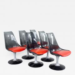 Chromcraft Mid Century Smoked Lucite Dining Chairs Set of 6 - 2363022