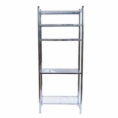 Chrome And Glass Modernist Etagere Shelf Unit - 2634215