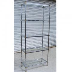 Chrome And Glass Modernist Etagere Shelf Unit - 2634216