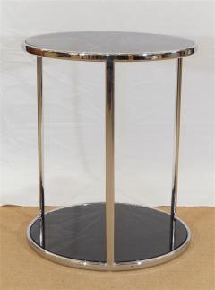 Chrome Black Glass Side Table - 604800