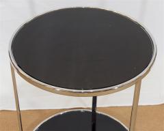 Chrome Black Glass Side Table - 604804