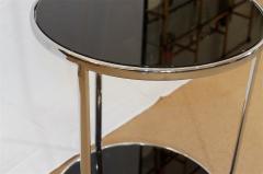 Chrome Black Glass Side Table - 604810