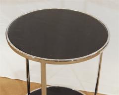 Chrome Black Glass Side Table - 604811