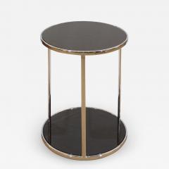 Chrome Black Glass Side Table - 631622